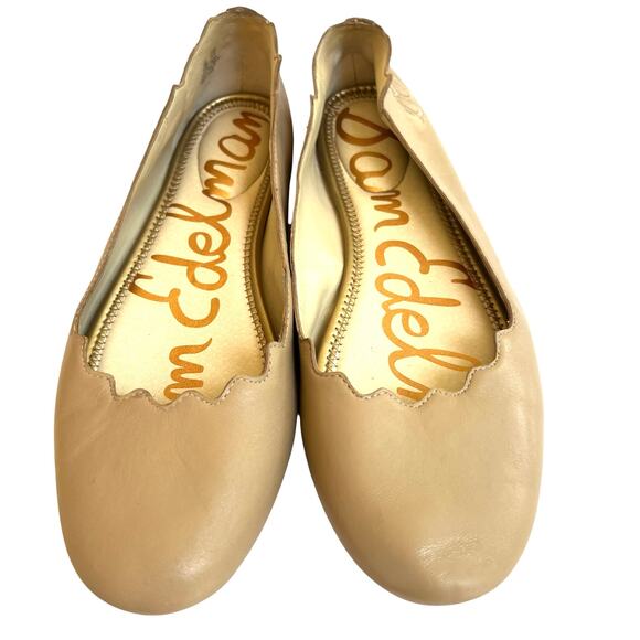 Sam Edelman Finnegan Scalloped Ballet Flats Nude Beige Size 9.5 - Picture 1 of 11